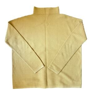 French Connection Soft Ribbed Boxy Knit Sweater Jumper Top Yellow Size XS Small